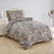 Sivé mikroplyšové obliečky na jednolôžko 140x200 cm Branches – My House