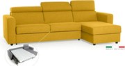 Rohová sedacia súprava na každodenné spanie TAVOLA rozkladacia, žltá (penelope 08), 140