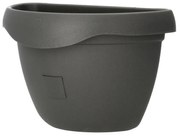 Samozavlažovací kvetináč na stenu Siesta, antracit, 29 cm, Plastia