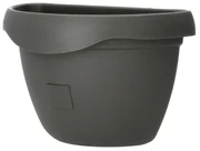 Samozavlažovací kvetináč na stenu Siesta, antracit, 29 cm, Plastia