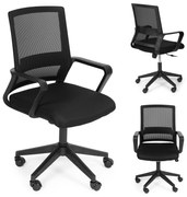 Kancelárska stolička, otočná, tvarovaná, nastaviteľná výška, čierna,