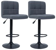 Barové stoličky s látkovým poťahom, 2 ks, rôzne farby - tmavosivá