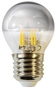 Dekoračná LED žiarovka so zrkadlovým vrchlíkom E27 teplá 2700k 4w 320 lm strieborná