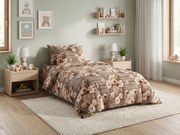 Obliečky z mikrovlákna SPRING BEAR hnedé Rozmer obliečky: 70 x 80 cm | 140 x 200 cm