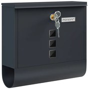 Poštová schránka s valcom na noviny POST, 30,5x10x33,5cm, antracitová Monzana