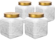 Altom Súprava sklenených dóz so zlatým vekom Daisy 1,8 l, 4 ks, 1,8 l