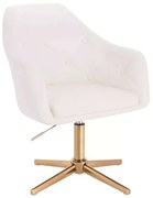 LuxuryForm DESIGN Kreslo ANDORA na zlatom kríži - biele