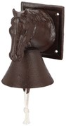 Záhradný zvonček Horse, 18,5x12 cm, liatina, hnedá