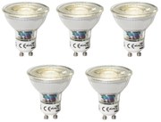 Sada 5 ks GU10 dimbare LED lamp 3W 200 lm 4000K