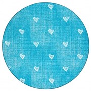 Koberec HEARTS kruh Jeans - tyrkys
