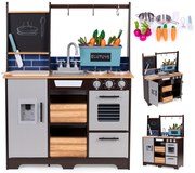 Drevená detská kuchynka ECOTOYS s doplnkami a záhradkou
