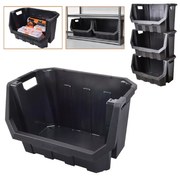 Dielenský úložný box so skosenou hranou HEAVY DUTY, čierny 40x29x28