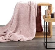 Dekorstudio Deka CARO s reliéfnym vzorom v púdrovoružovej farbe Rozmer deky: 70x160cm