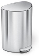 Simplehuman Pedálový odpadkový kôš 6 l, polokrúhly, matná nehrdz. oceľ, plast