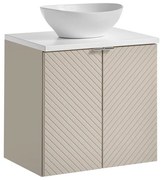 Závěsná skříňka Viva Cashmere Lola II s deskou a umyvadlem 60 cm kašmírová/bílá