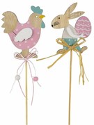 Súprava zápichov zajačik a sliepočka, 2 ks, v. 36 cm