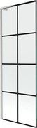 Mexen Next L, 1-krídlová vaňová zástena 70 x 150 cm, 6mm číre sklo-čierny vzor, 6mm číre sklo, profil brúsená oceľ, 895-070-000-03-77-97
