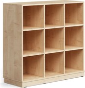 Úložná skrinka CASPER, 9 priehradiek, so soklom, breza