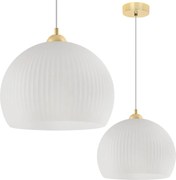 Závesné svietidlo Riffle 5, 1x biele sklenené tienidlo, g