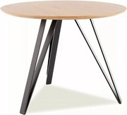 Jedálenský stôl Tetis 100 cm čierny/dub prírodný