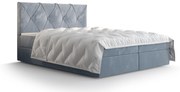 Manželská posteľ  Boxspring 140 cm Athena (svetlomodrá) (s matracom a úložným priestorom). Vlastná spoľahlivá doprava až k Vám domov. 1046357