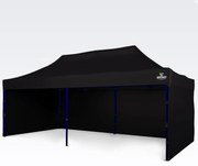 BRIMO Záhradný altánok 3×6 m – skladací s 3 stenami - s 3 stenami - Čierna 24