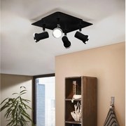 Eglo 780428 - LED Kúpeľňové bodové svietidlo BABILONE 4xGU10/3W/230V IP44 čierna