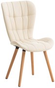 Stolička Elda - koženka, drevené nohy natura - Krémová