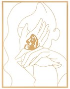 Kovová nástenná dekorácia 60x80 cm Hands on Face - Mauro Ferretti