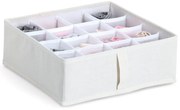 Zeller Present Organizér na spodnú bielizeň, WHITY, štvorec s 16 priehradkami, 30x30x11 cm