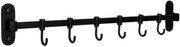 Kuchyňská tyč s háčky SIVAS černá