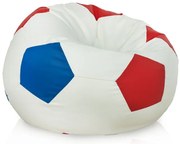 Sedací vak Futbal červený / modrý, ekokoža