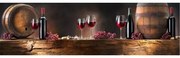 Obraz na plátne Panoráma Wood & Wine Red, 158x46cm