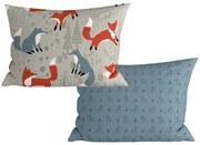 Sada 2 ks dekoračných obliečok na vankúš FOXIVA 40x60 cm, sivá