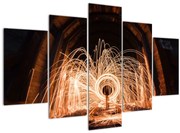 Obraz - Svetelná show na koľajniciach (150x105 cm)