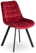 Jedálenská stolička RICK so zamatovým poťahom, bordová