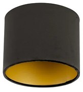 Zamatové tienidlo čierne 18/18/14 so zlatým interiérom