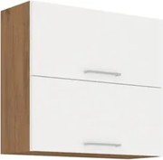 Horná kuchynská skrinka Vigo 80GU-72, dub lancelot / biely lesk, šírka 80 cm%