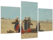 Obraz - Eugène Boudin, Women on the Beach at Berck, reprodukcia (90x60 cm)