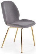 Stolička K381 Velvet/Chrome Šedá/Zlatý