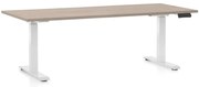 Výškovo nastaviteľný stôl OfficeTech C, 180 x 80 cm, biela podnož, dub