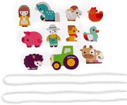 Drevená prevliekačka Farma - 11 ks