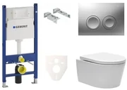 Cenově zvýhodněný závěsný WC set Geberit do lehkých stěn / předstěnová + WC SAT Brevis SIKOGES7W3S