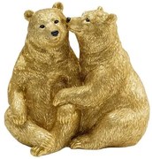 Cuddly Bears dekorácia zlatá 16 cm