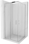 Mexen Rio, štvorcový sprchovací kút s posuvnými dverami 90(dvere) x 90(dvere) x 190 cm, 6mm číre sklo, chrómový profil, 860-090-090-01-00