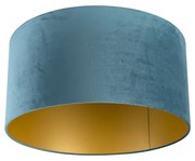 Zamatové tienidlo modré 50/50/25 so zlatým interiérom