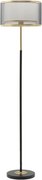 Čierna/v zlatej farbe stojacia lampa s textilným tienidlom (výška 153 cm) Levels – Mauro Ferretti