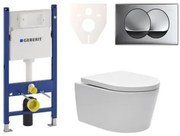 Cenovo zvýhodnený závesný WC set Geberit do ľahkých stien / predstenová montáž + WC SAT Brevis SIKOGES7W71