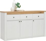 XXXLutz KOMODA, biela, dub San Remo, 155/90,5/42,5 cm Landscape - Komody - 001803069171