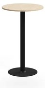 Barový stôl ALVA, Ø700x1100 mm, s kotvením do zeme, HPL, čierna/breza